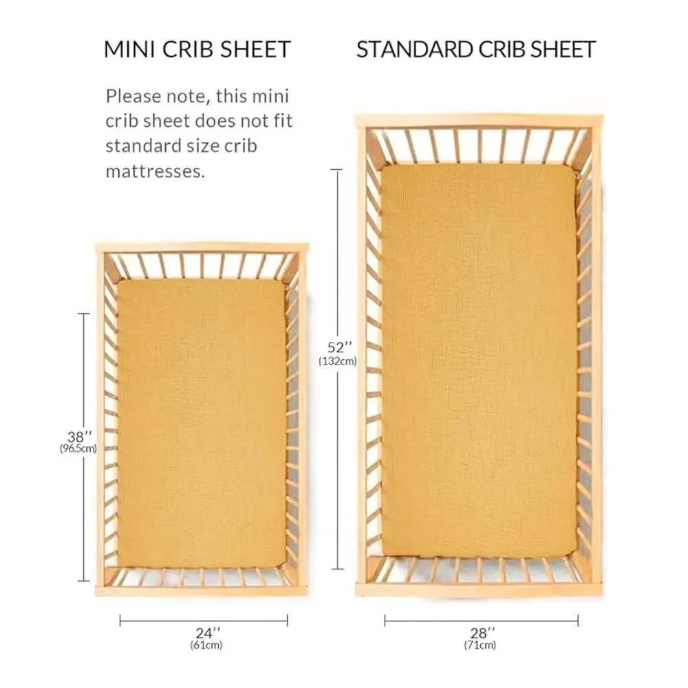 Mini Crib Sheets, Fitted Pack N Play Mattress and Mini Cribs Sheet- Yellow